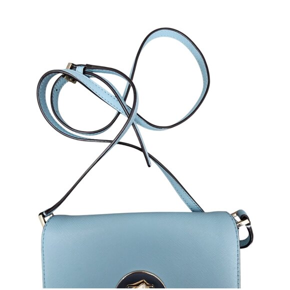 Kate Spade Newbury Lane Sally Flap Saffiano Leather Blue Crossbody Bag - Picture 11 of 15